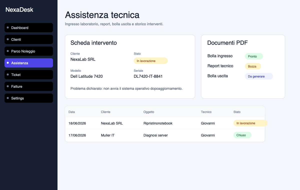 NexaDesk service management